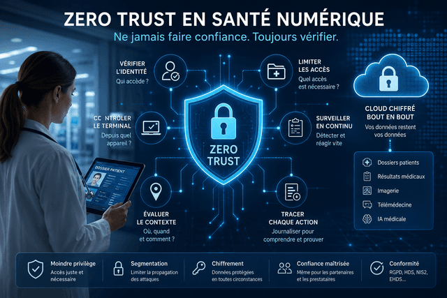 Zero Trust santé numérique : guide 2026 du cloud médical